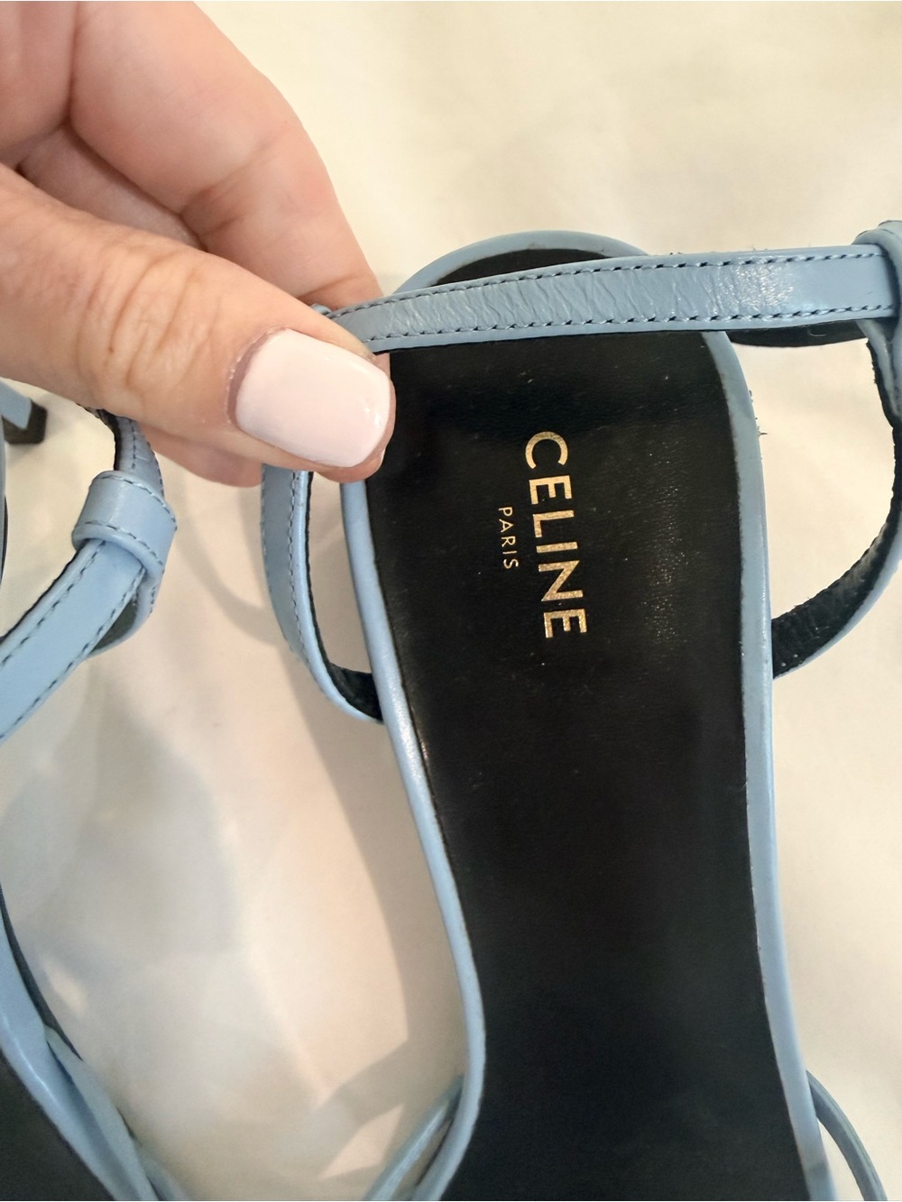 Celine Triomphe Sandal in Lambskin - Picture 9 of 12
